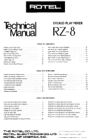 Rotel RZ-8 - Technical manual 